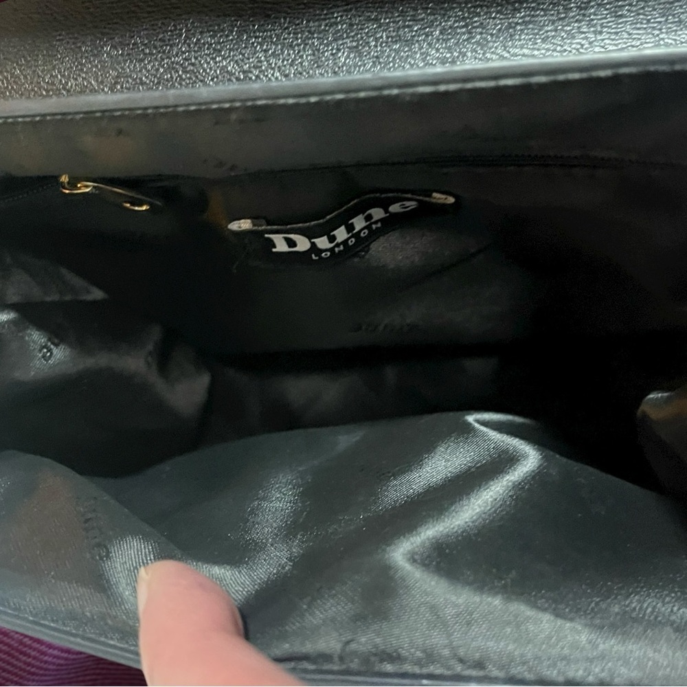 Dune London Black Faux Leather Reptile Embossed Structured Satchel Crossbody - Picture 11 of 15